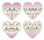 (image for) Little Bird Valentine Heart Ornaments